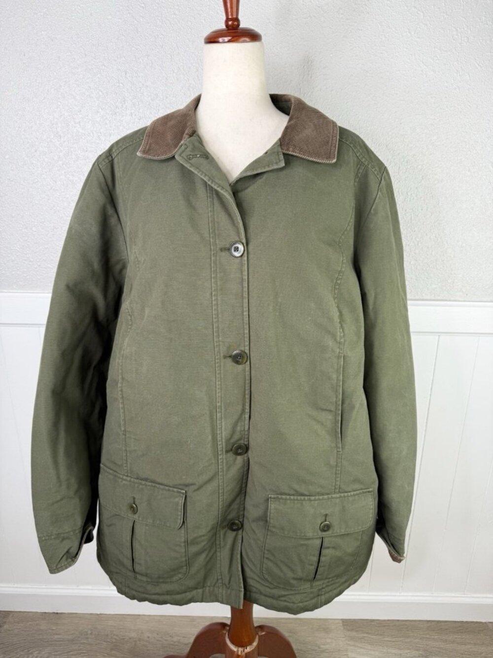 Vintage LL Bean Adirondack Barn Coat Women’s 3X Green Chore Jacket Thinsulate